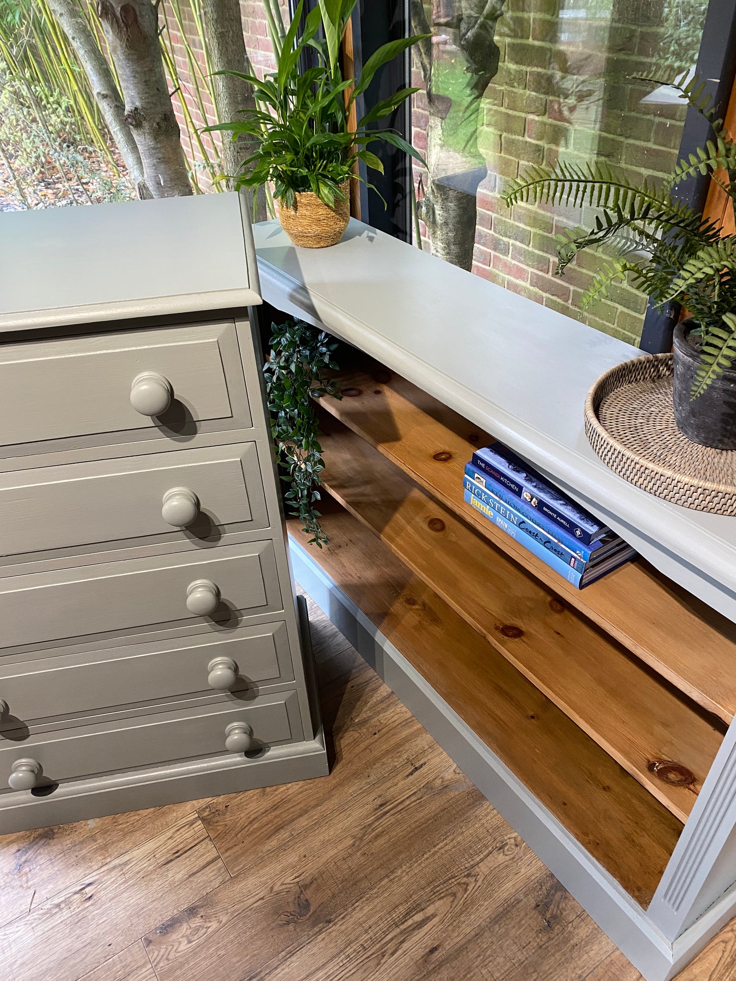 Hand Painted Wide Bookcase