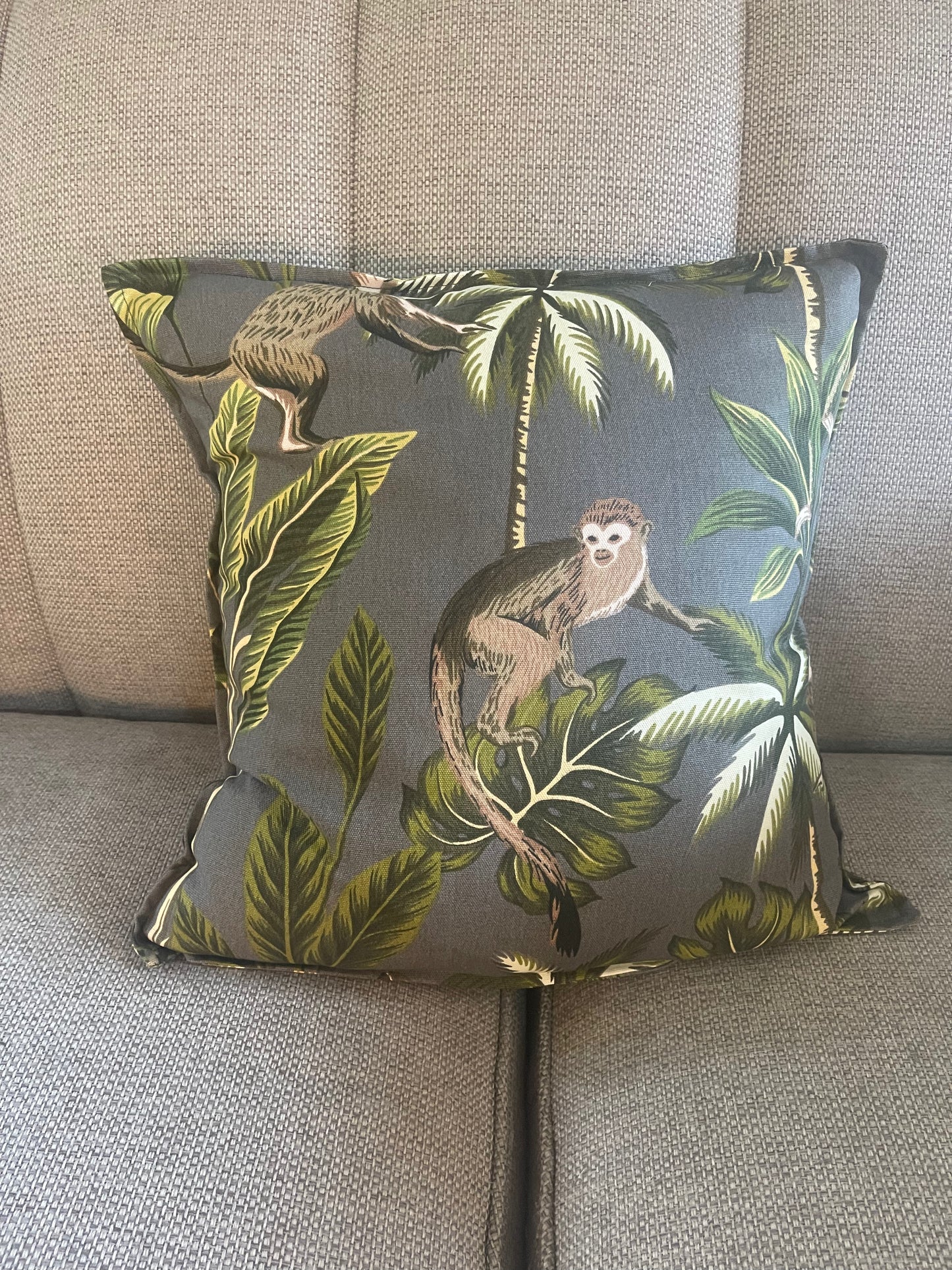 Pair of Monkey Cushions Feather Filled 45cm Square Free UK delivery