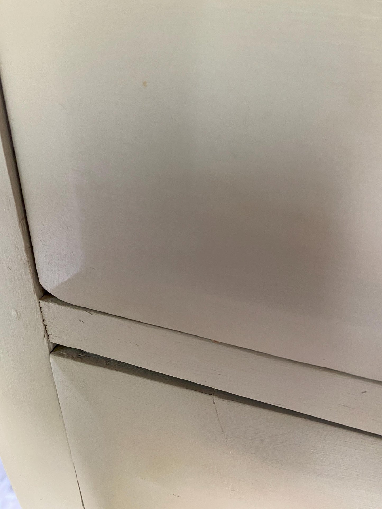 Vintage Hand-Painted Grey Chest of Drawers: Tall 7-Drawer Storage, Brass Knobs 146cm high x 86cm wide