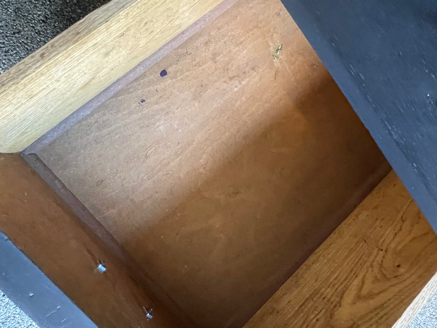 Vintage Black Oak Desk 130cm Wide